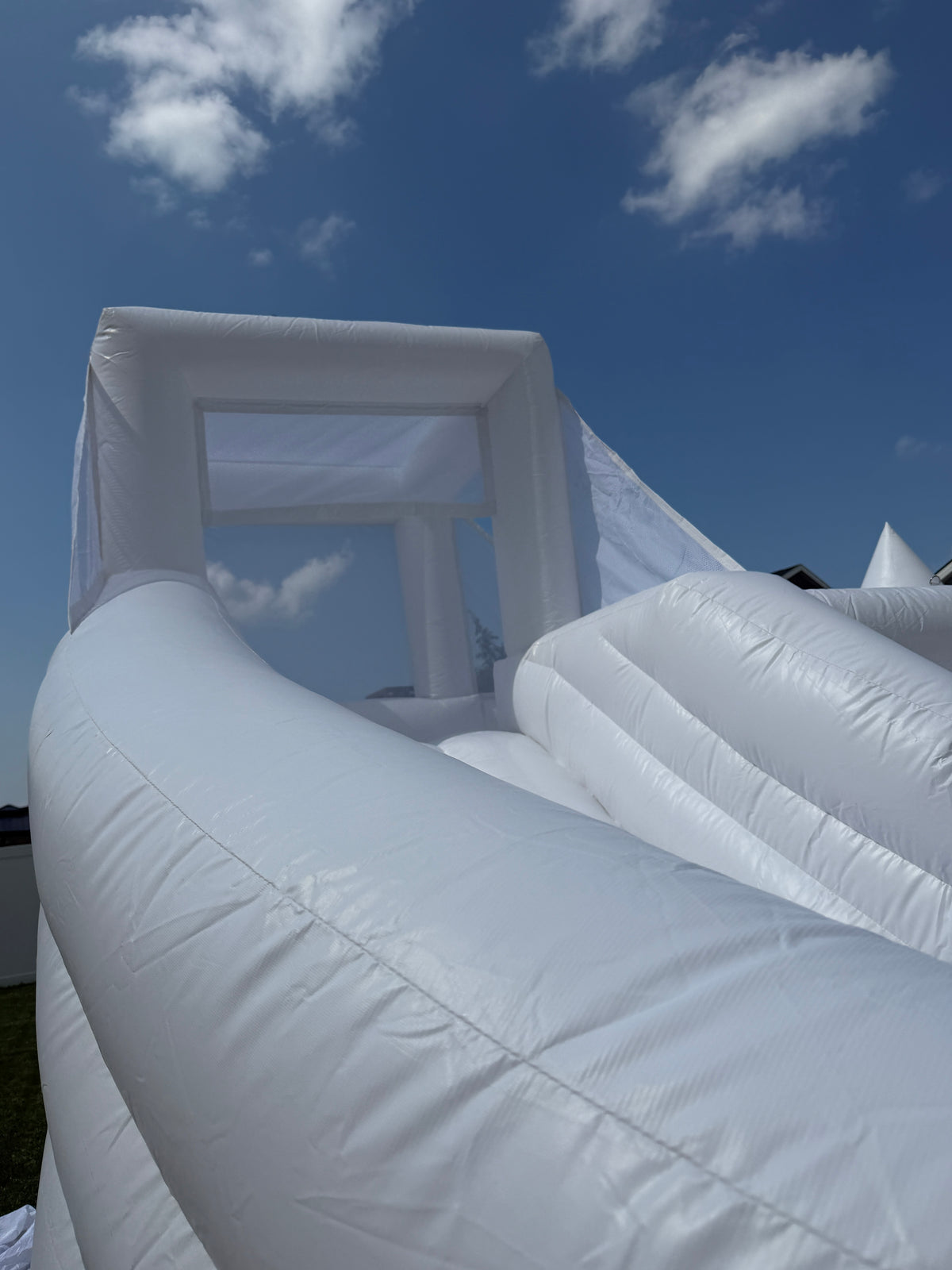 White Bounce House for Adult Kids, 16FT Large Commercial PVC Bounce House Castle w/Widened Curved Slide